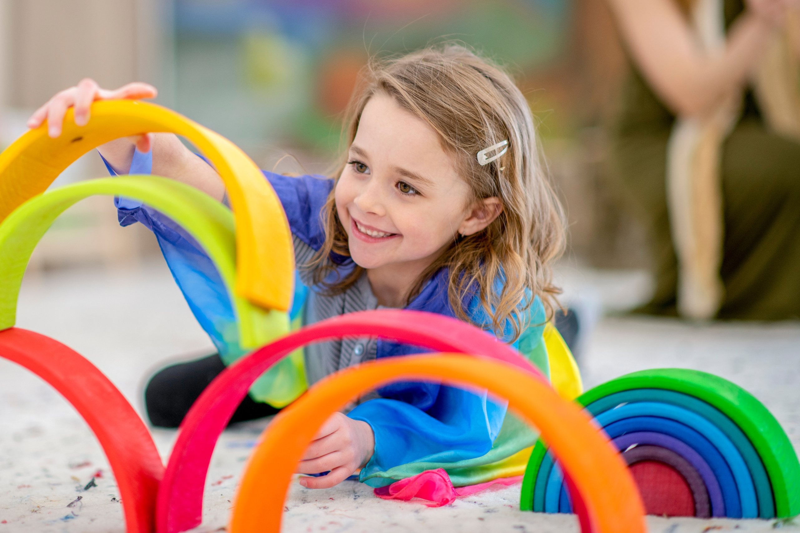 Preschool girl playing